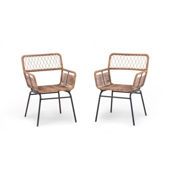 Lyra, set de deux chaises, naturel et gris anthracite