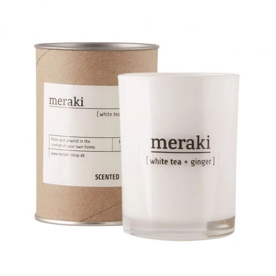 Bougie parfumée Meraki 12 heures White tea-ginger