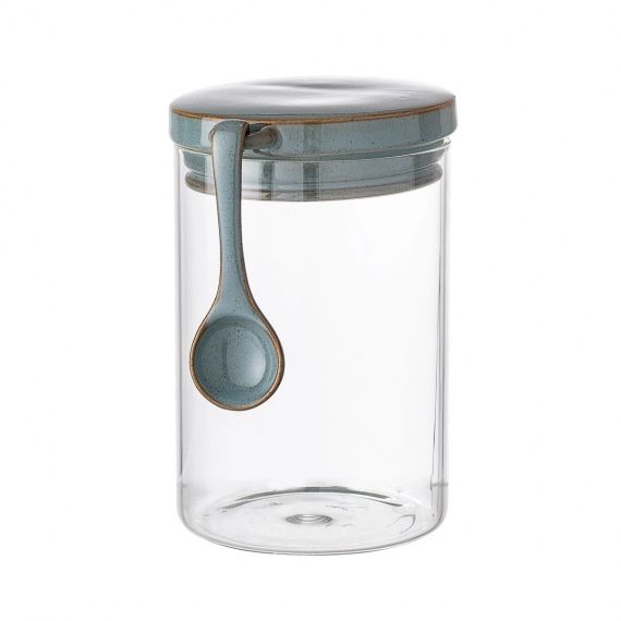 Boîte en verre Pixie avec couvercle et cuillère 17 cm