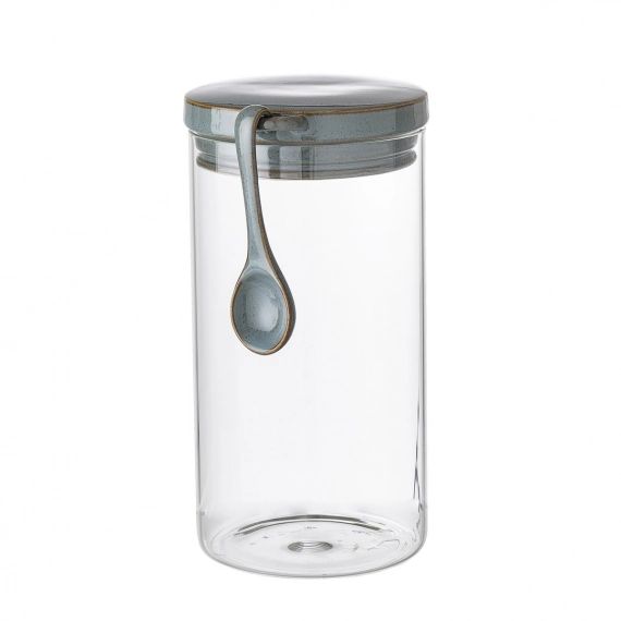 Boîte en verre Pixie avec couvercle et cuillère 22 cm
