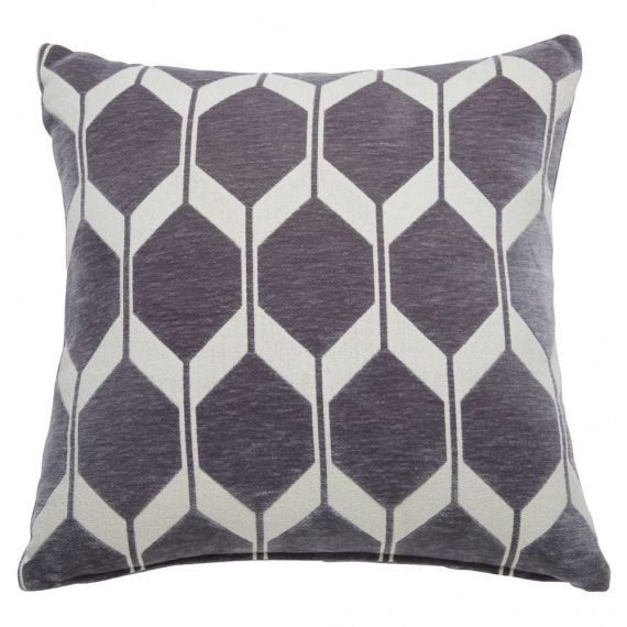 Coussin graphique anthracite et blanc 45x45cm ASTON