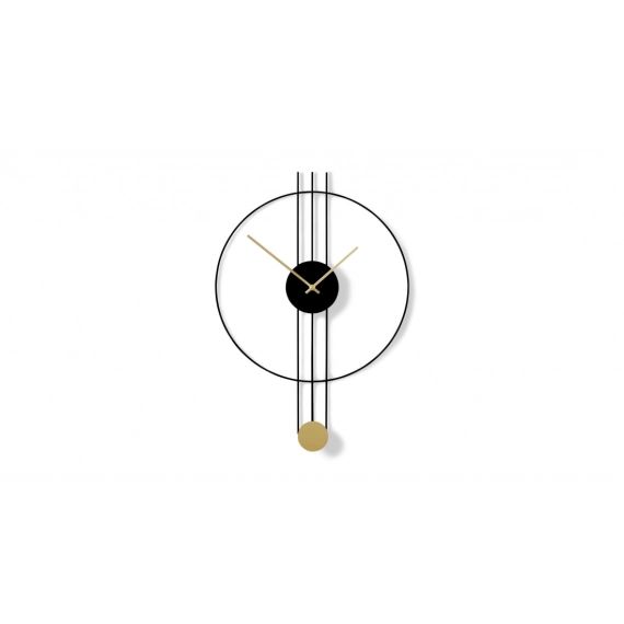 Rowell, horloge pendule 45 x 60 cm, noir et laiton