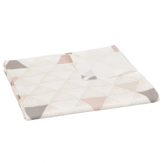 Nappe en coton gris motifs triangles 150×250