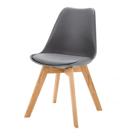 Chaise style scandinave gris anthracite et chêne Ice