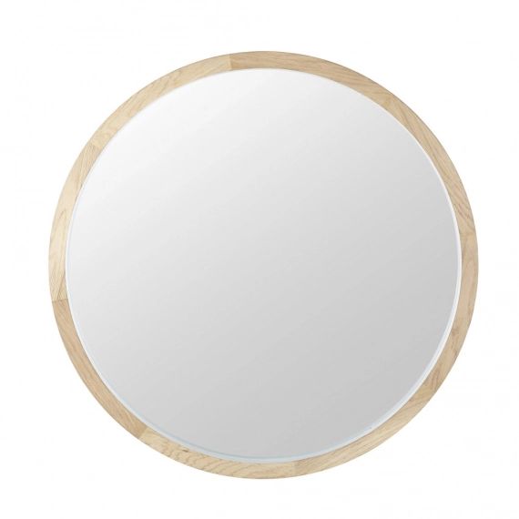 Miroir rond en chêne blanc D100