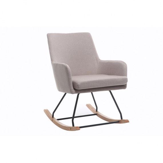 Fauteuil rocking chair design tissu naturel SHANA
