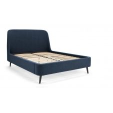 Hayllar, lit double (140 x 200) avec sommier, bleu Égée