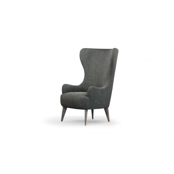 Custom MADE Bodil/ fauteuil d’appoint/ gris chic/ pieds en bois clair