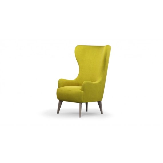 Custom MADE Bodil/ fauteuil d’appoint/ vert chartreuse/ pieds en bois clair