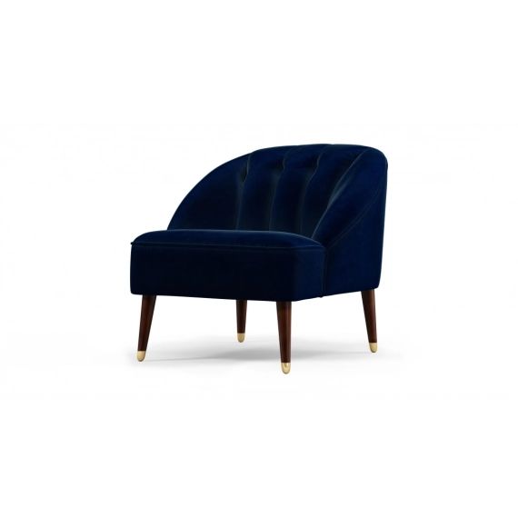 Custom MADE Margot, fauteuil d’appoint, velours de coton bleu marine foncé