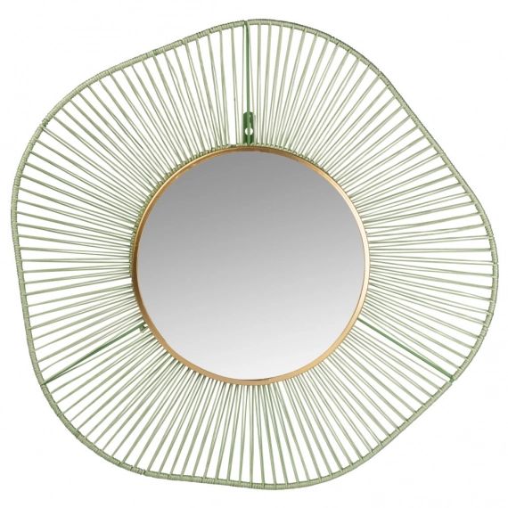 Miroir rond en métal vert D60