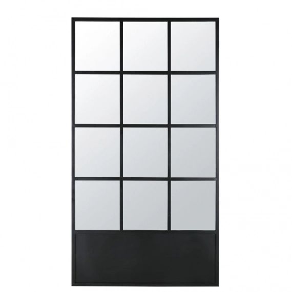 Miroir fenêtre en métal noir 110×200
