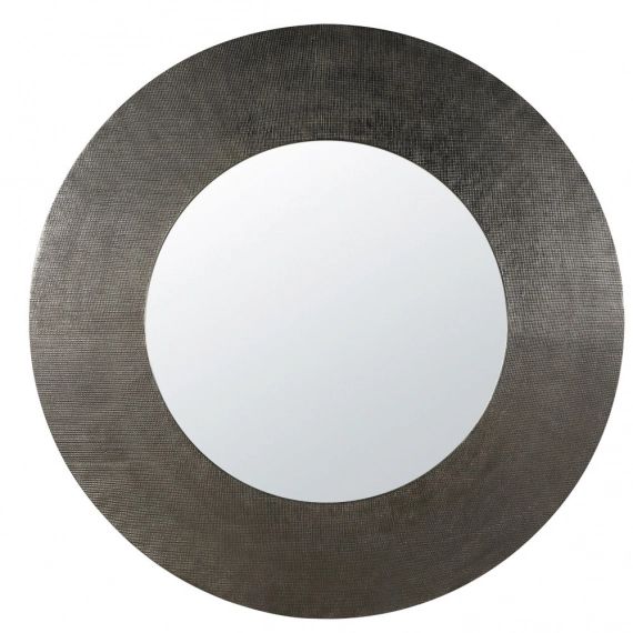 Miroir rond en métal noir D104