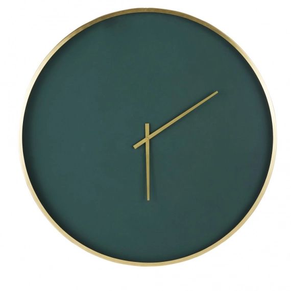 Horloge en métal vert et doré D86