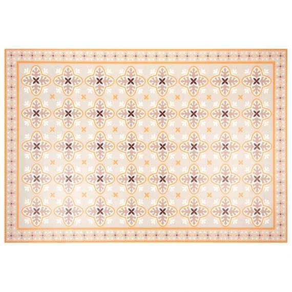 Tapis en vinyle motifs carreaux de ciment orange 100×150