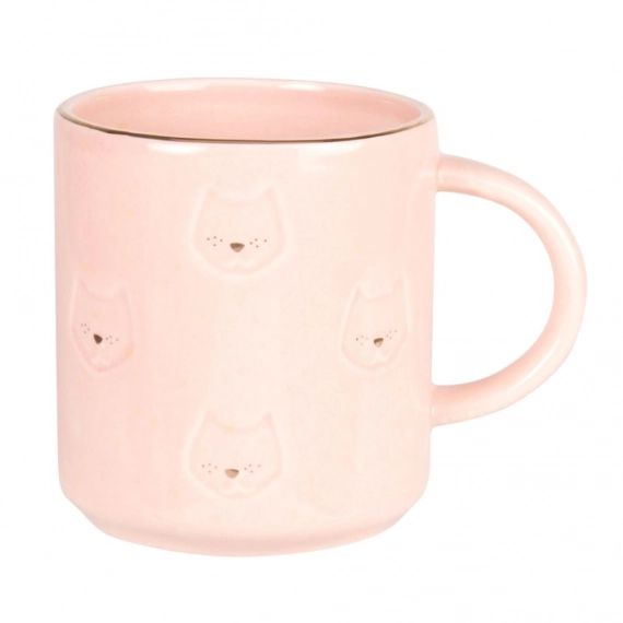 Mug en porcelaine rose motifs chats