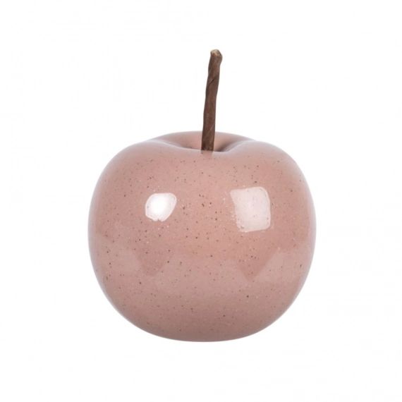 Statuette pomme en porcelaine rose H11