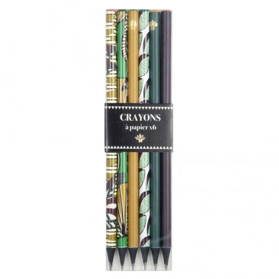 Crayons multicolores à motifs (x6)