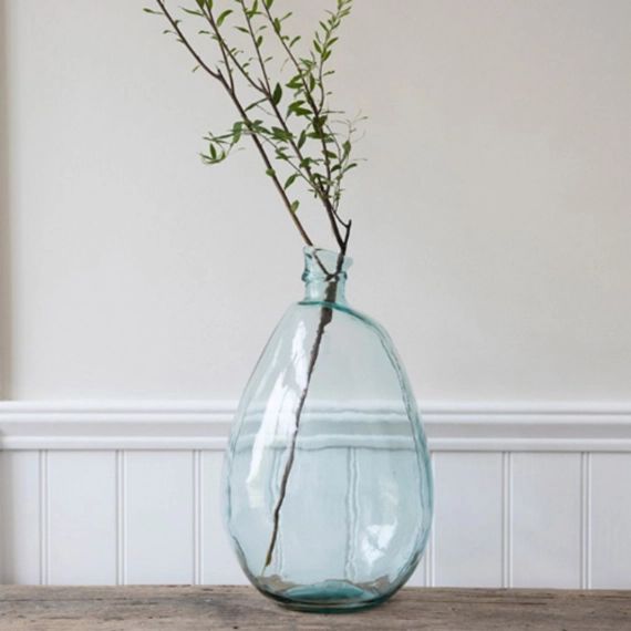 Vase bonbonne haute en verre recyclé nuancé bleu 47cm Mr Scandinave