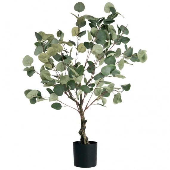 Eucalyptus artificiel en pot noir