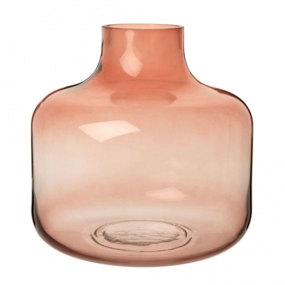 Vase en verre teinté rose dégradé H24