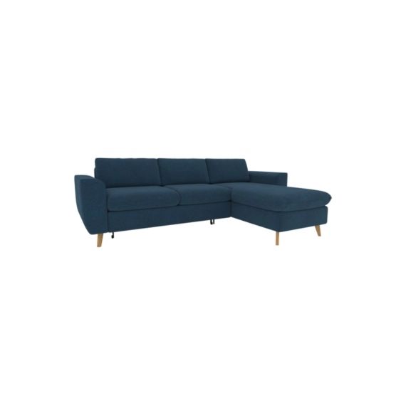 Canapé d’angle convertible méridienne réversible LAGO tissu Malmo bleu 81