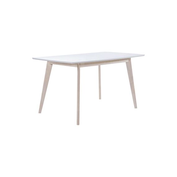 Table extensible L120 > 160 cm MALENA scandinave Bois et blanc