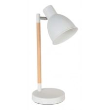 lampe bois & métal H. 38 cm MILA BOIS blanc