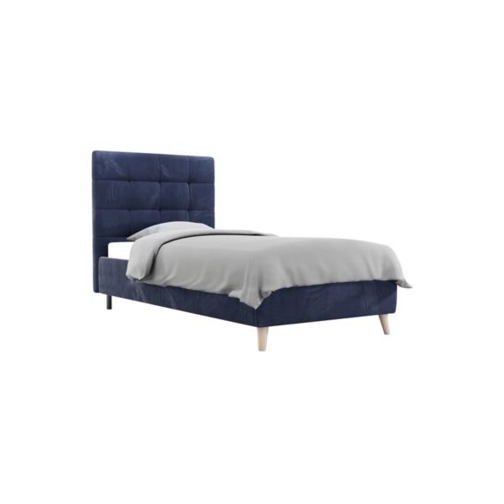 Lit 90×190 cm JAPP 2 velours bleu