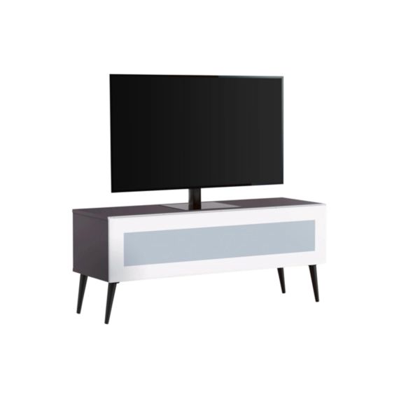 Meuble TV L.120 cm SOLNA Gris/blanc