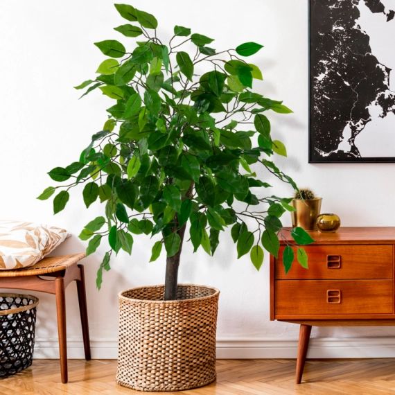 Ficus artificiel Hauteur 90 cm plante avec pot