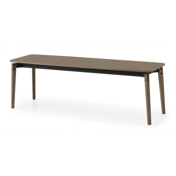 Mellor, banc de table, chêne teinté foncé et gris charbon texturé