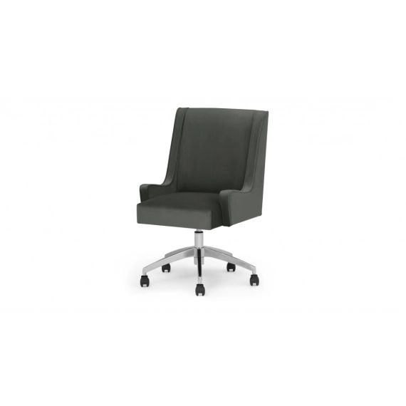 Higgs, chaise de bureau, velours gris acier