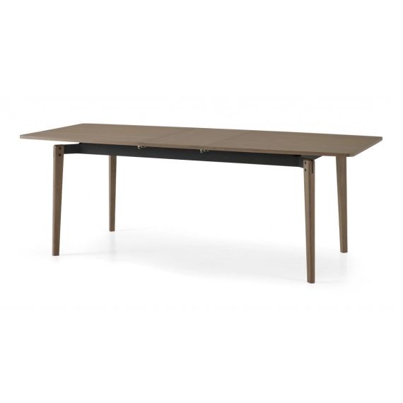 Mellor, table extensible 6 à 8 personnes, chêne teinté foncé et gris charbon texturé