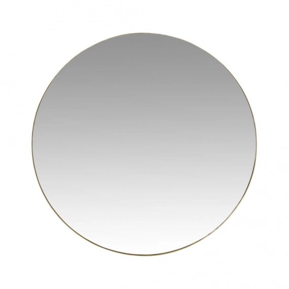 Miroir rond en métal doré D70
