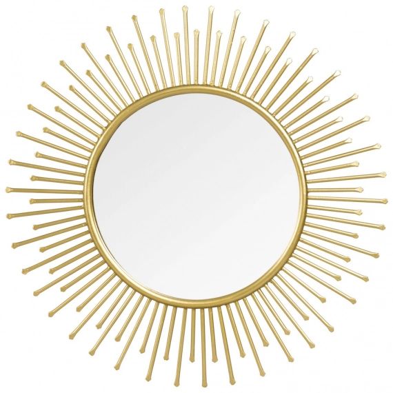 Miroir rond en métal doré D31