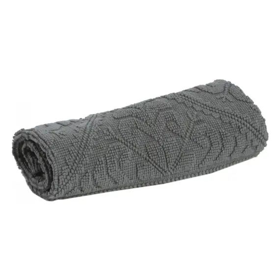 Tapis de bain uni en 100% coton gris 54×110
