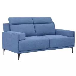 Canapé 2 places en tissu bleu