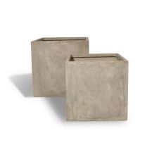 Set de 2 pots carrés en terre d’argile d40cm et 50cm