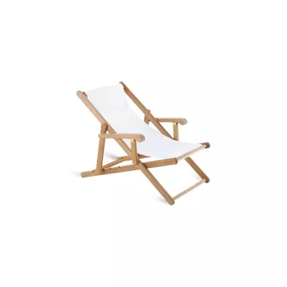 Chaise longue pliable inclinable Chelsea en Bois, Teck massif certifié – Couleur Bois naturel – 74.89 x 74.89 x 74.89 cm