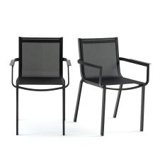 Lot de 2 fauteuils de jardin, aluminium ZORY