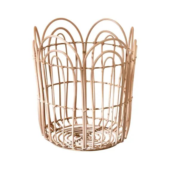 Panier en rotin beige