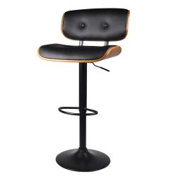 Chaise de bar réglable 62/82 cm en cuir synthétique noir