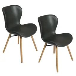Chaises simili et bois (lot de 2)