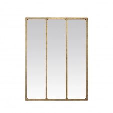 Miroir verrière style industriel 90×120 or