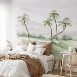 Papier peint panoramique paysage de palmiers 450 x 250 cm