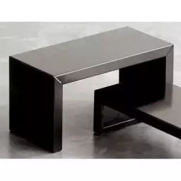 Table d’appoint Irony en Métal, Acier phosphaté – Couleur Noir – 68 x 33 x 35 cm – Designer Maurizio Peregalli