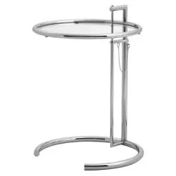 Table d’appoint en Métal, Verre – Couleur Métal – 60 x 50 x 70 cm – Designer Eileen Gray