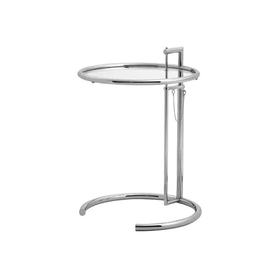Table d&rsquo;appoint en Métal, Verre – Couleur Métal – 60 x 50 x 70 cm – Designer Eileen Gray