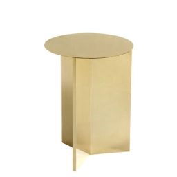 Table d’appoint Slit en Métal, Acier poli – Couleur Or – 45.79 x 45.79 x 47 cm – Designer  Studio